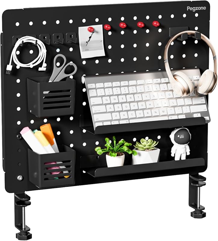 PEGZONE Pegboard Accessories Magnetic Organizer Black