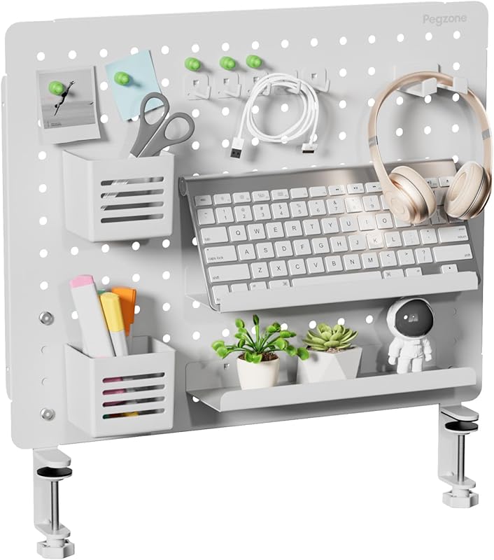 PEGZONE Pegboard Accessories Magnetic Organizer White